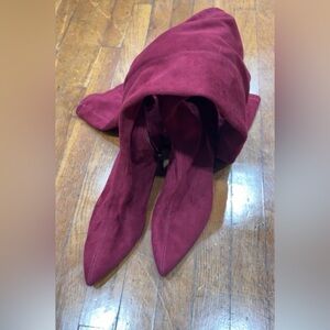 Zara Burgundy Over-the-Knee Boots 10
